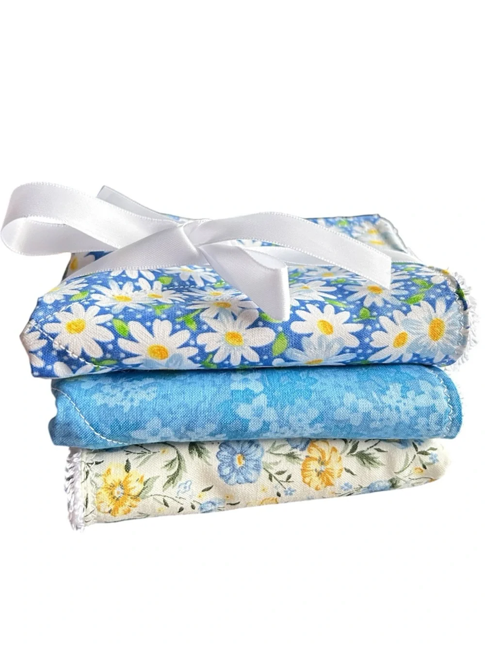 Hand Crafted Floral Soft Luxury Cotton Quilted Wash Cloth Set Eco Friendly Reusa